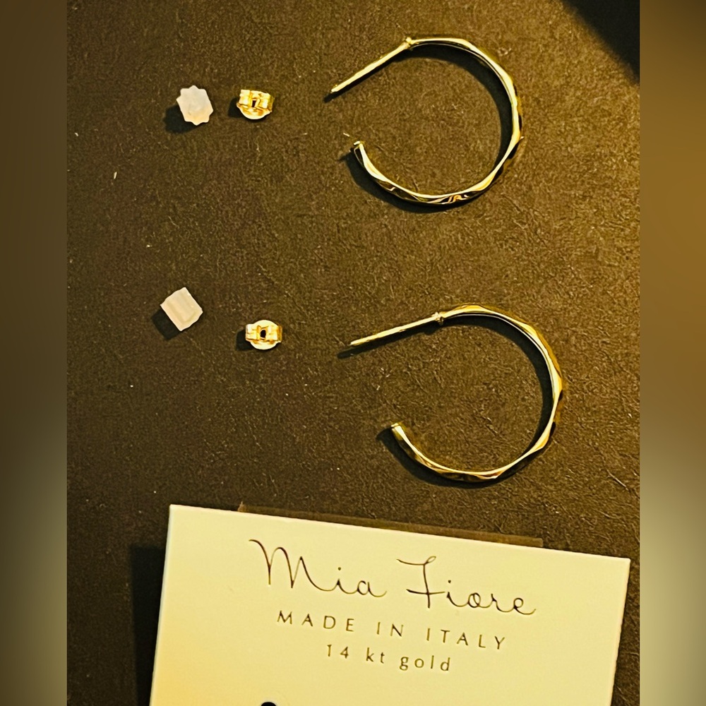 New MIA FIORE 14KKT Gold 20mm Hoop Earrings Made In Italy  NEW - Picture 10 of 11